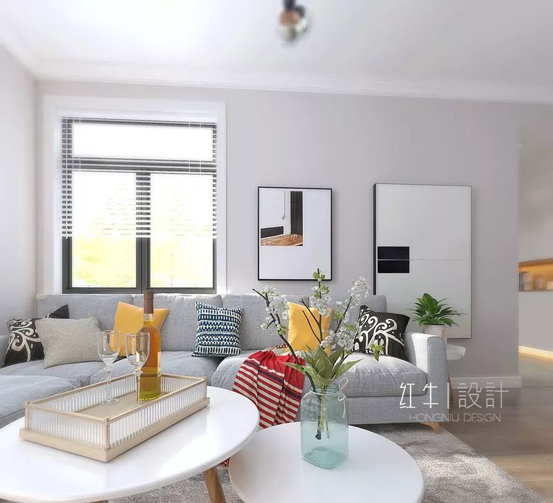 水印_红牛设计_南京平治南苑85平米北欧风格装修--三口之家的温馨居室03